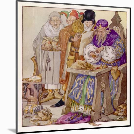 The King was in His Counting- House Counting out His Money-Anne Anderson-Mounted Art Print