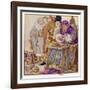 The King was in His Counting- House Counting out His Money-Anne Anderson-Framed Art Print