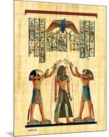 The King with Horus-null-Mounted Art Print