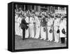 The King with the English Cricket Team-null-Framed Stretched Canvas