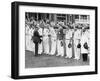 The King with the English Cricket Team-null-Framed Photographic Print