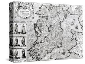 The Kingdom of Ireland, "Theatre of the Empire of Great Britain", 1610-John Speed-Stretched Canvas