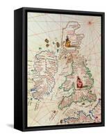 The Kingdoms of England and Scotland, from an Atlas of the World in 33 Maps, Venice-Battista Agnese-Framed Stretched Canvas