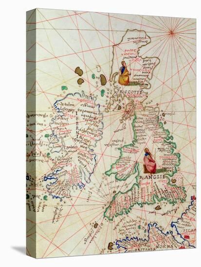 The Kingdoms of England and Scotland, from an Atlas of the World in 33 Maps, Venice-Battista Agnese-Stretched Canvas