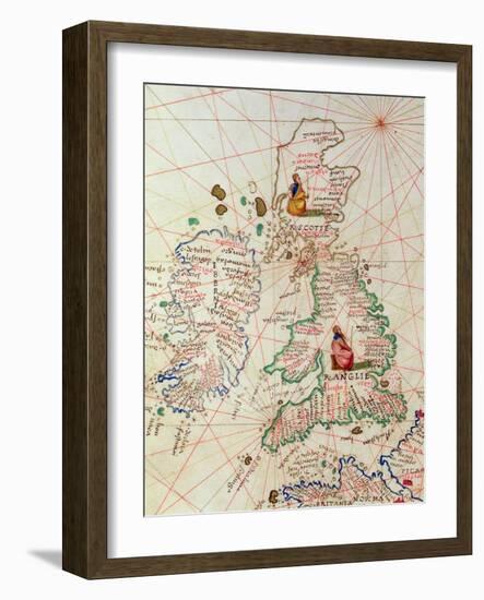 The Kingdoms of England and Scotland, from an Atlas of the World in 33 Maps, Venice-Battista Agnese-Framed Giclee Print