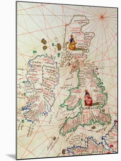 The Kingdoms of England and Scotland, from an Atlas of the World in 33 Maps, Venice-Battista Agnese-Mounted Giclee Print