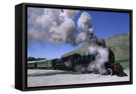 The Kingston Flyer Steam Train, South Island, New Zealand-Jeremy Bright-Framed Stretched Canvas