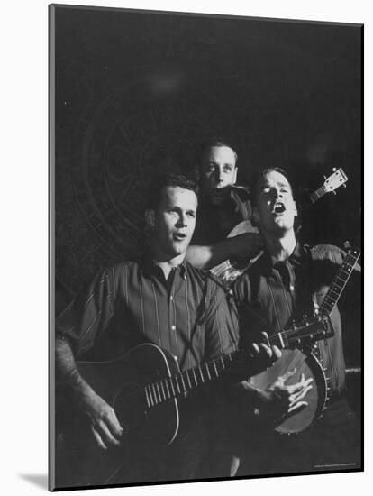 The Kingston Trio Performing on Stage-Thomas D^ Mcavoy-Mounted Premium Photographic Print