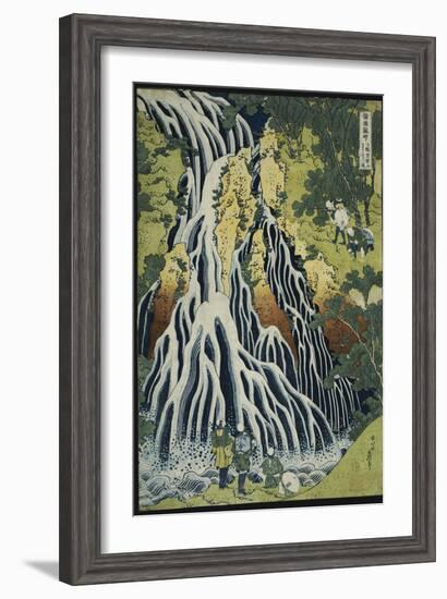 The Kirifuri Waterfall at Mt. Kurokami in Shimotsuke Province-Katsushika Hokusai-Framed Giclee Print