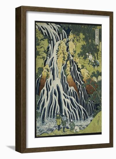 The Kirifuri Waterfall at Mt. Kurokami in Shimotsuke Province-Katsushika Hokusai-Framed Giclee Print