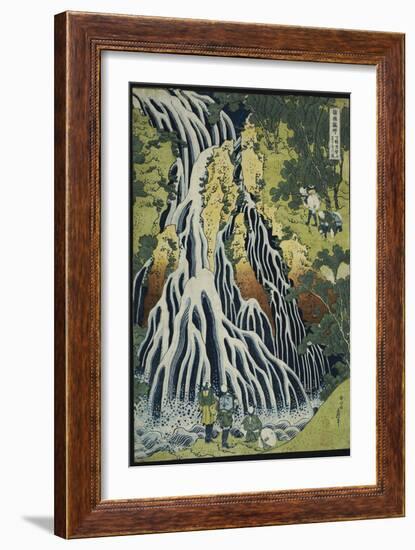 The Kirifuri Waterfall at Mt. Kurokami in Shimotsuke Province-Katsushika Hokusai-Framed Giclee Print