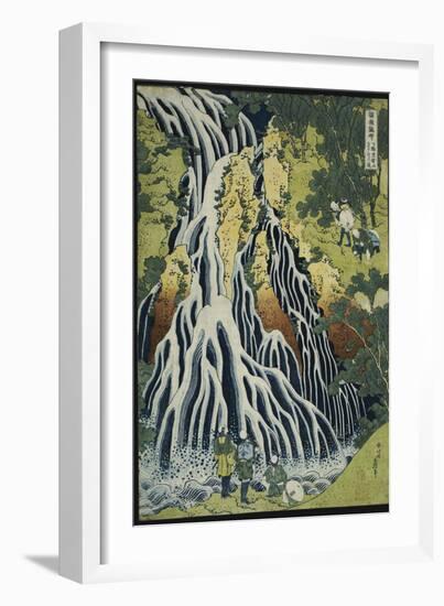 The Kirifuri Waterfall at Mt. Kurokami in Shimotsuke Province-Katsushika Hokusai-Framed Giclee Print