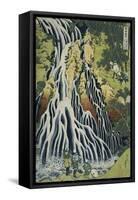 The Kirifuri Waterfall at Mt. Kurokami in Shimotsuke Province-Katsushika Hokusai-Framed Stretched Canvas