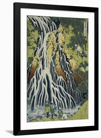 The Kirifuri Waterfall at Mt. Kurokami in Shimotsuke Province-Katsushika Hokusai-Framed Giclee Print