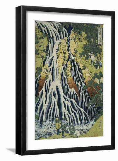 The Kirifuri Waterfall at Mt. Kurokami in Shimotsuke Province-Katsushika Hokusai-Framed Giclee Print