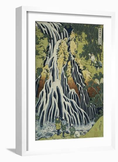 The Kirifuri Waterfall at Mt. Kurokami in Shimotsuke Province-Katsushika Hokusai-Framed Giclee Print