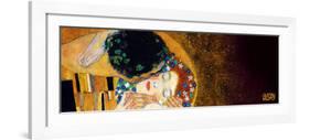 The Kiss, c.1907 (darkened detail)-Gustav Klimt-Framed Art Print