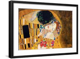 The Kiss, c.1907 (detail)-Gustav Klimt-Framed Premium Giclee Print