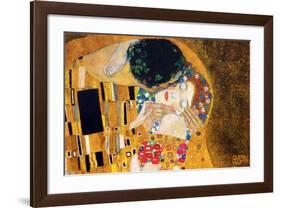 The Kiss, c.1907 (detail)-Gustav Klimt-Framed Premium Giclee Print