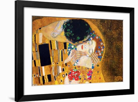 The Kiss, c.1907 (detail)-Gustav Klimt-Framed Premium Giclee Print