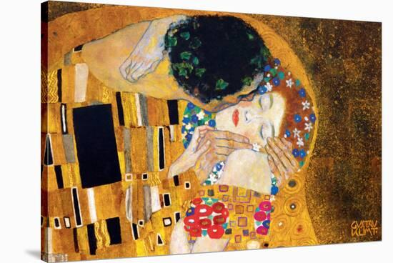 The Kiss, c.1907 (detail)-Gustav Klimt-Stretched Canvas