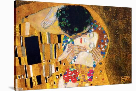 The Kiss, c.1907 (detail)-Gustav Klimt-Stretched Canvas