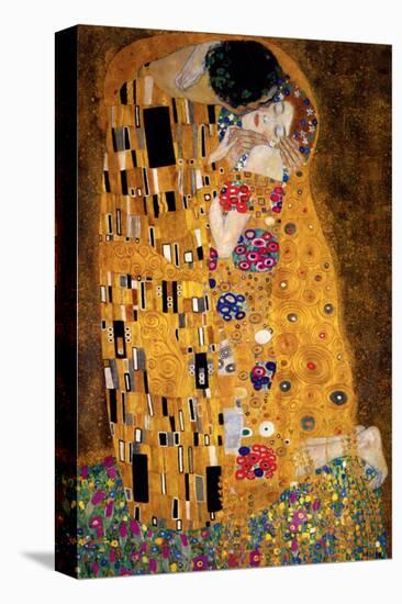 The Kiss, c.1907 (detail)-Gustav Klimt-Stretched Canvas