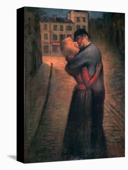 The Kiss, C1879-1923-Theophile Alexandre Steinlen-Stretched Canvas