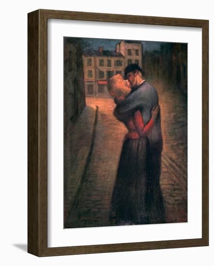 The Kiss, C1879-1923-Theophile Alexandre Steinlen-Framed Giclee Print