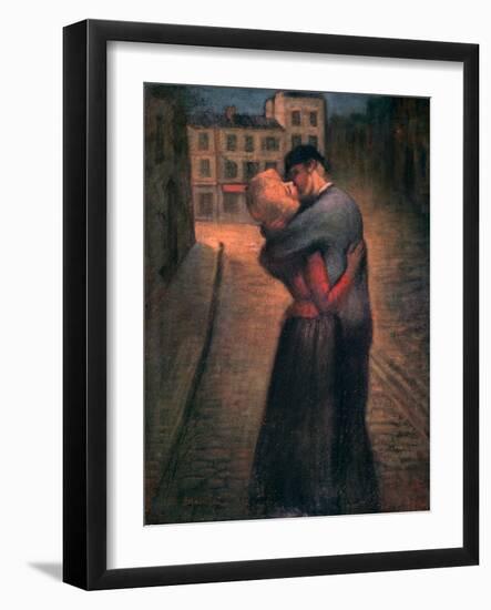 The Kiss, C1879-1923-Theophile Alexandre Steinlen-Framed Giclee Print