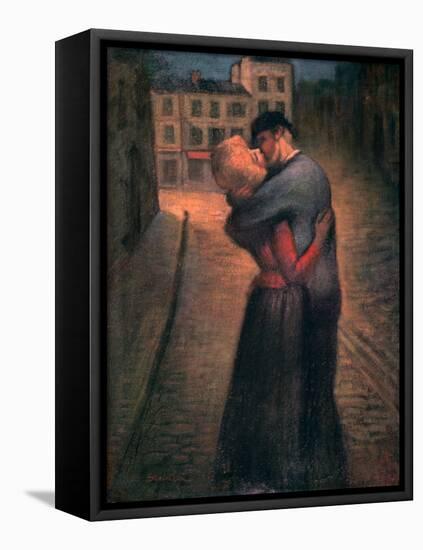 The Kiss, C1879-1923-Theophile Alexandre Steinlen-Framed Stretched Canvas