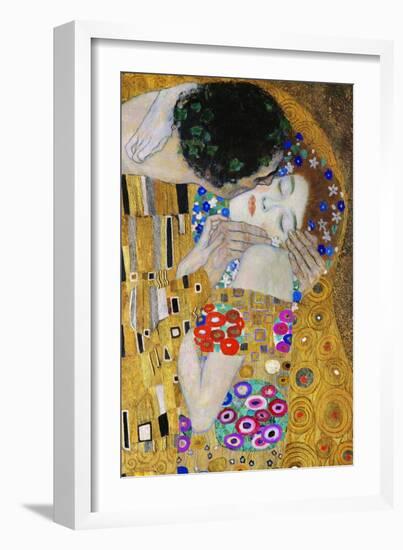 The Kiss, Der Kuss, Close-Up of Heads-Gustav Klimt-Framed Giclee Print