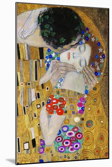 The Kiss, Der Kuss, Close-Up of Heads-Gustav Klimt-Mounted Giclee Print