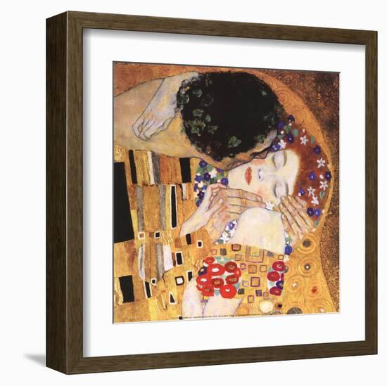 The Kiss (detail)-Gustav Klimt-Framed Art Print