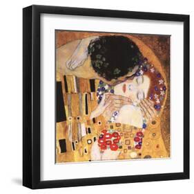 The Kiss (detail)-Gustav Klimt-Framed Art Print