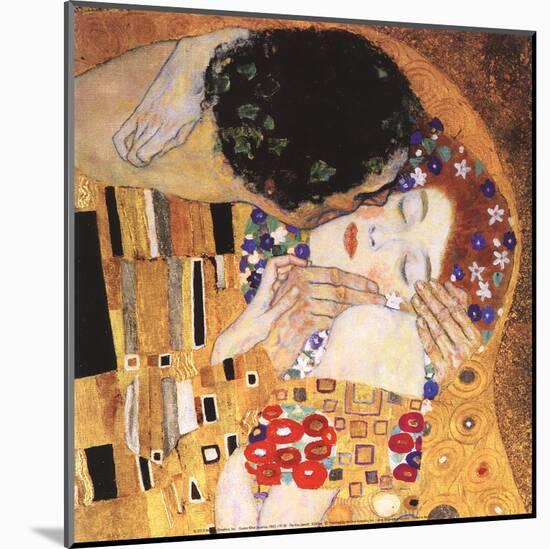 The Kiss (detail)-Gustav Klimt-Mounted Art Print