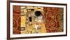 The Kiss (gold montage)-Gustav Klimt-Framed Art Print