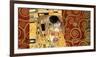 The Kiss (gold montage)-Gustav Klimt-Framed Art Print