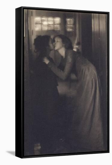 The kiss (le baiser)-Clarence White-Framed Stretched Canvas