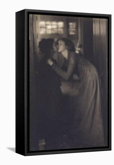 The kiss (le baiser)-Clarence White-Framed Stretched Canvas