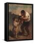 The Kiss or Father and Child-Honoré Daumier-Framed Stretched Canvas