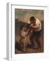 The Kiss or Father and Child-Honoré Daumier-Framed Giclee Print