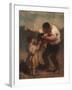 The Kiss or Father and Child-Honoré Daumier-Framed Giclee Print