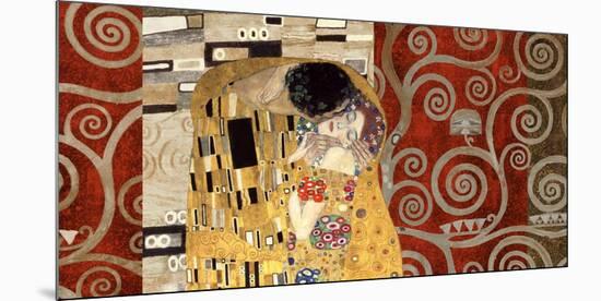 The Kiss (pewter montage)-Gustav Klimt-Mounted Art Print