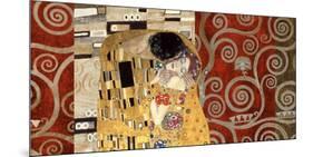 The Kiss (pewter montage)-Gustav Klimt-Mounted Art Print