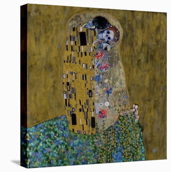 The Kiss (Skelly Lovers)-Marie Marfia Fine Art-Stretched Canvas