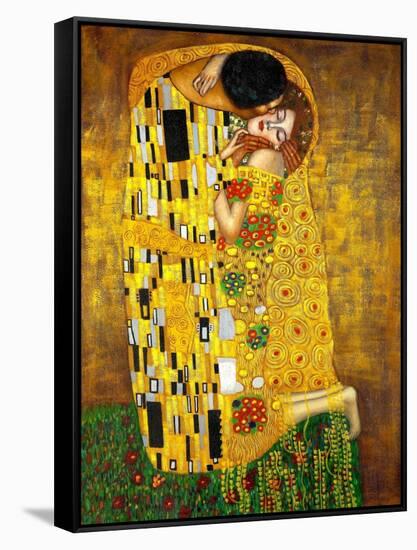 The Kiss-Gustav Klimt-Framed Stretched Canvas