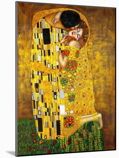 The Kiss-Gustav Klimt-Mounted Art Print