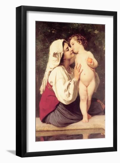 The Kiss-William Adolphe Bouguereau-Framed Art Print