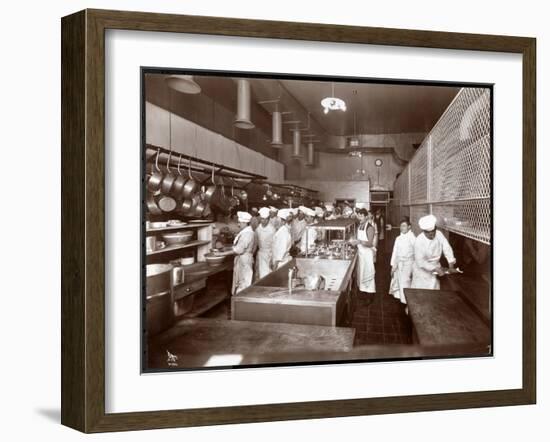 The Kitchen at the Philadelphia Ritz-Carlton Hotel, 1913-Byron Company-Framed Giclee Print